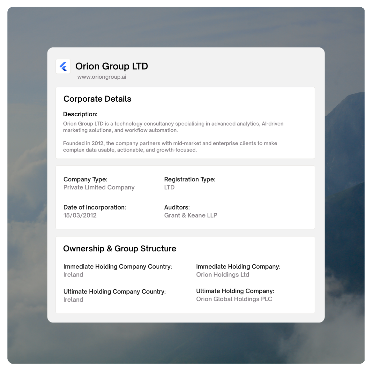 Corporate Details preview